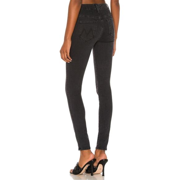 Mother Denim High Waisted Looker Size 27 Dancing in Dark Black Stretch Skinny - Picture 3 of 10